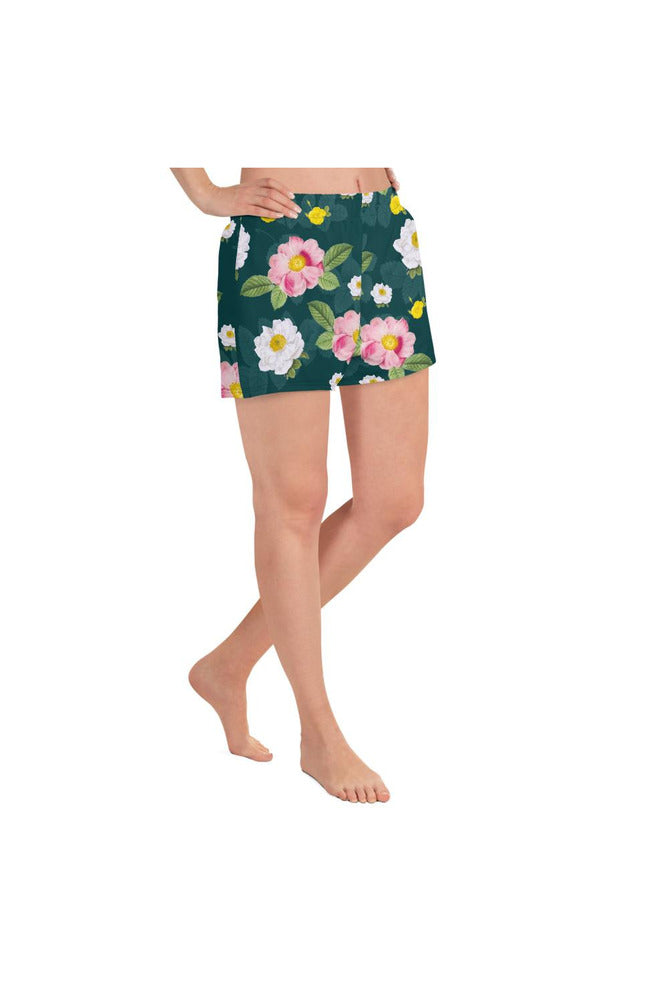 Floral Flurry Women's Athletic Short Shorts - Objet D'Art