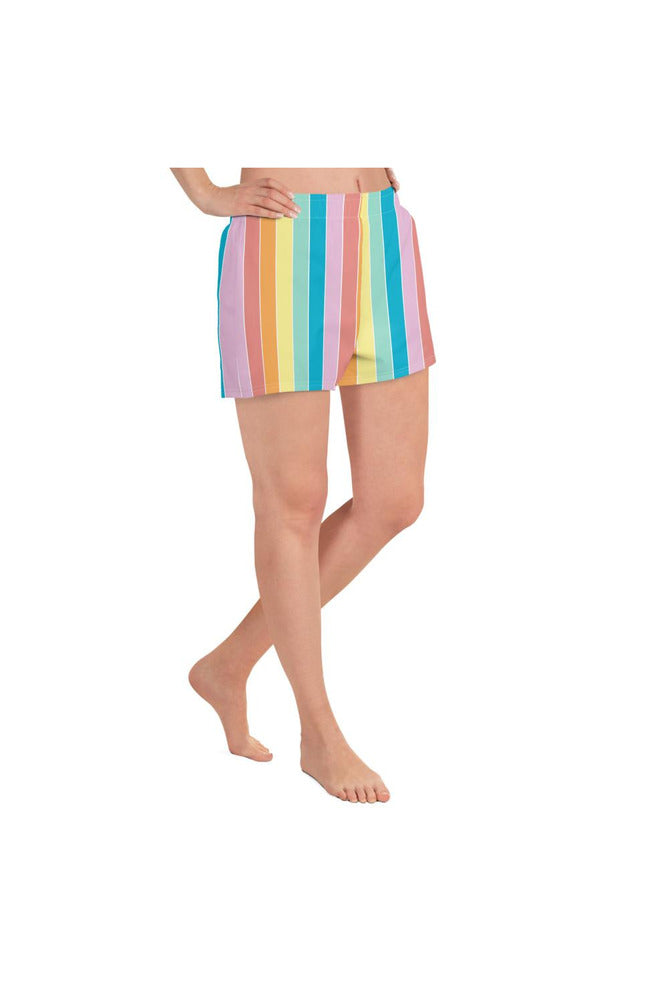 Pastel Rainbow Women's Athletic Short Shorts - Objet D'Art