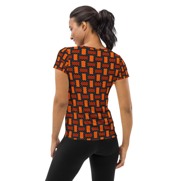 Autumn Geometry All-Over Print Women's Athletic T-shirt - Objet D'Art