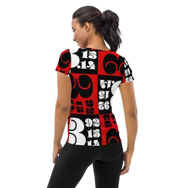 Pi Print Women's Athletic T-shirt - Objet D'Art