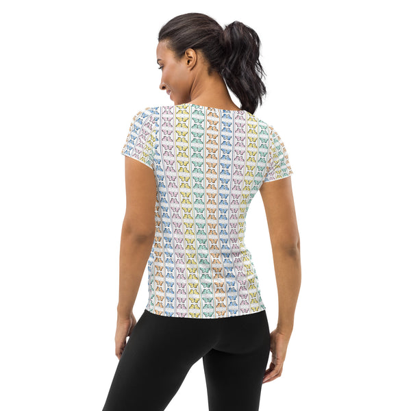 Linear Kaleidoscope Women's Athletic T-shirt - Objet D'Art