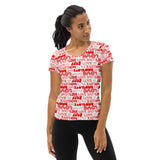 Love Print Women's Athletic T-shirt - Objet D'Art