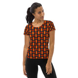 Autumn Geometry All-Over Print Women's Athletic T-shirt - Objet D'Art