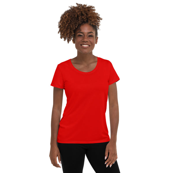 Christmas Red Women's Athletic T-shirt - Objet D'Art
