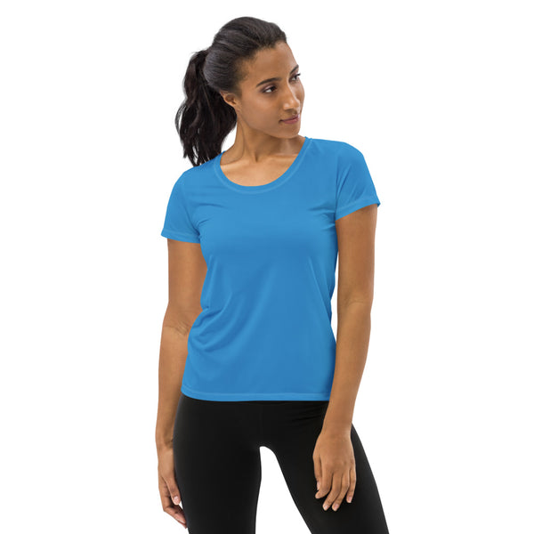 Snow Powder Blue Women's Athletic T-shirt - Objet D'Art