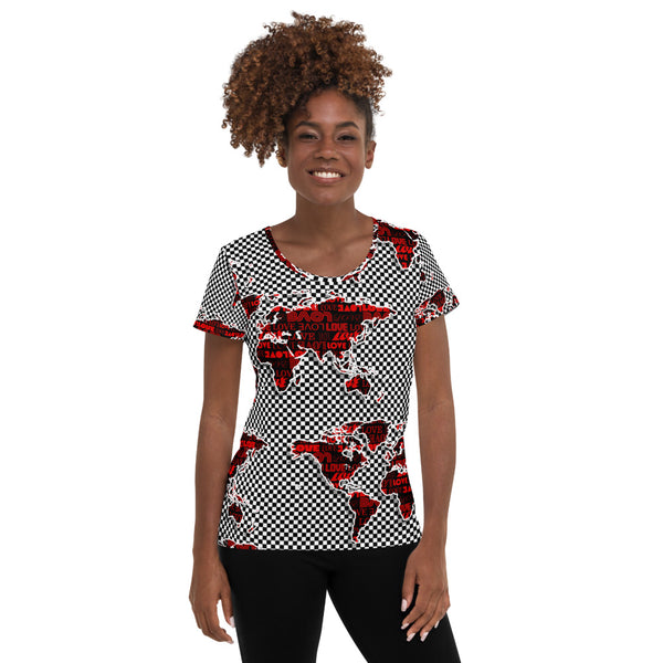 All-Over Print Women's Athletic T-shirt - Objet D'Art