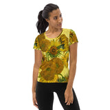 Van Gogh Sunflower Women's Athletic T-shirt - Objet D'Art