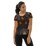 Art Deco Fleur Women's Athletic T-shirt - Objet D'Art