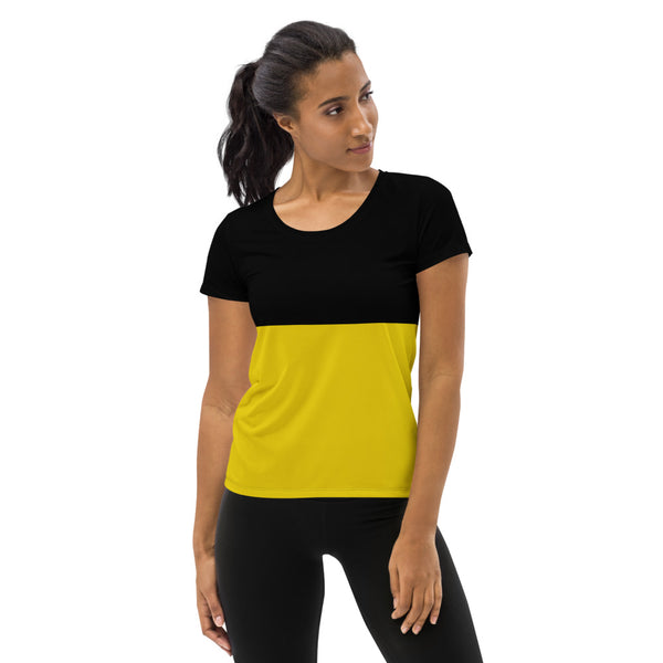 Two Tone Women's Athletic T-shirt - Objet D'Art