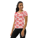 Love Print Women's Athletic T-shirt - Objet D'Art
