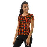 Autumn Geometry All-Over Print Women's Athletic T-shirt - Objet D'Art