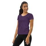 Posh Plum Herringbone Women's Athletic T-shirt - Objet D'Art