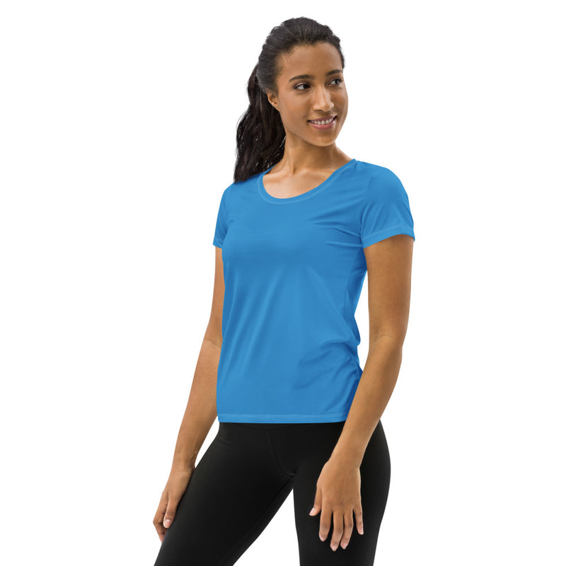 Snow Powder Blue Women's Athletic T-shirt - Objet D'Art