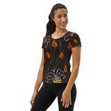 Art Deco Fleur Women's Athletic T-shirt - Objet D'Art