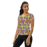 Color Matrix Women's Athletic T-shirt - Objet D'Art