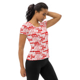 Love Print Women's Athletic T-shirt - Objet D'Art
