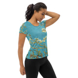 Vah Gogh Almond Blossoms Women's Athletic T-shirt - Objet D'Art
