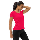 Rose Pink Women's Athletic T-shirt - Objet D'Art