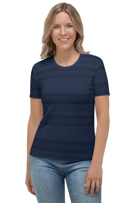 Arabesque Blue Women's T-shirt - Objet D'Art