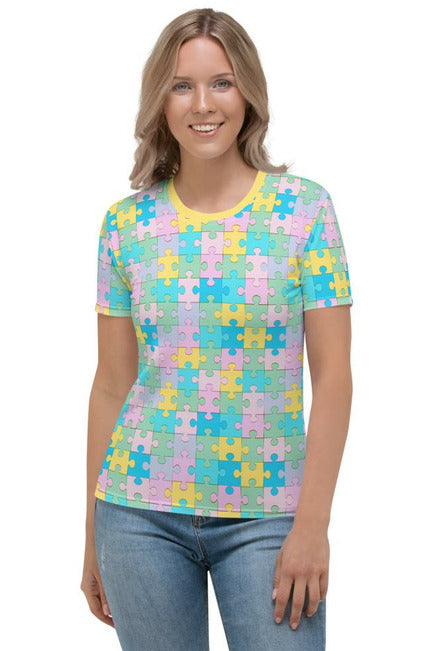 Pastel Puzzle Women's T-shirt - Objet D'Art