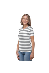 Gray Striped Women's T-shirt - Objet D'Art