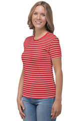 Red Stripes Women's T-shirt - Objet D'Art