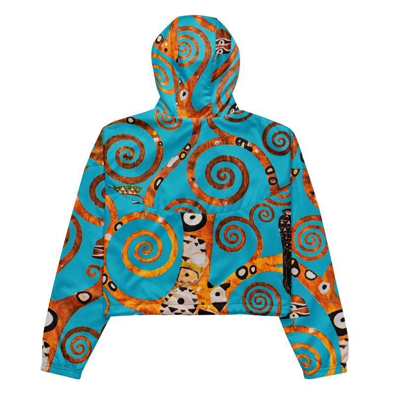 Tree of Life Gustav Klimt Women’s cropped windbreaker - Objet D'Art