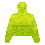 Lime Green Matrix Women’s cropped windbreaker - Objet D'Art