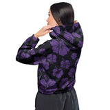Hibiscus Print Women’s cropped windbreaker - Objet D'Art