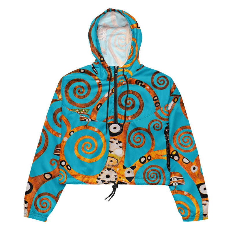 Tree of Life Gustav Klimt Women’s cropped windbreaker - Objet D'Art