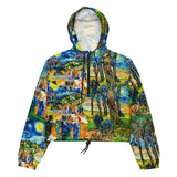 Van Gogh Collage Women’s cropped windbreaker - Objet D'Art