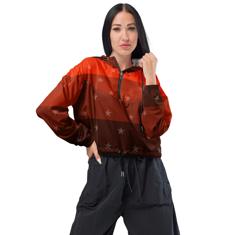 Autumn Twilight Women’s cropped windbreaker - Objet D'Art