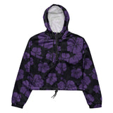 Hibiscus Print Women’s cropped windbreaker - Objet D'Art