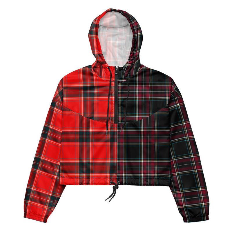 World Joy Plaid Women’s cropped windbreaker - Objet D'Art