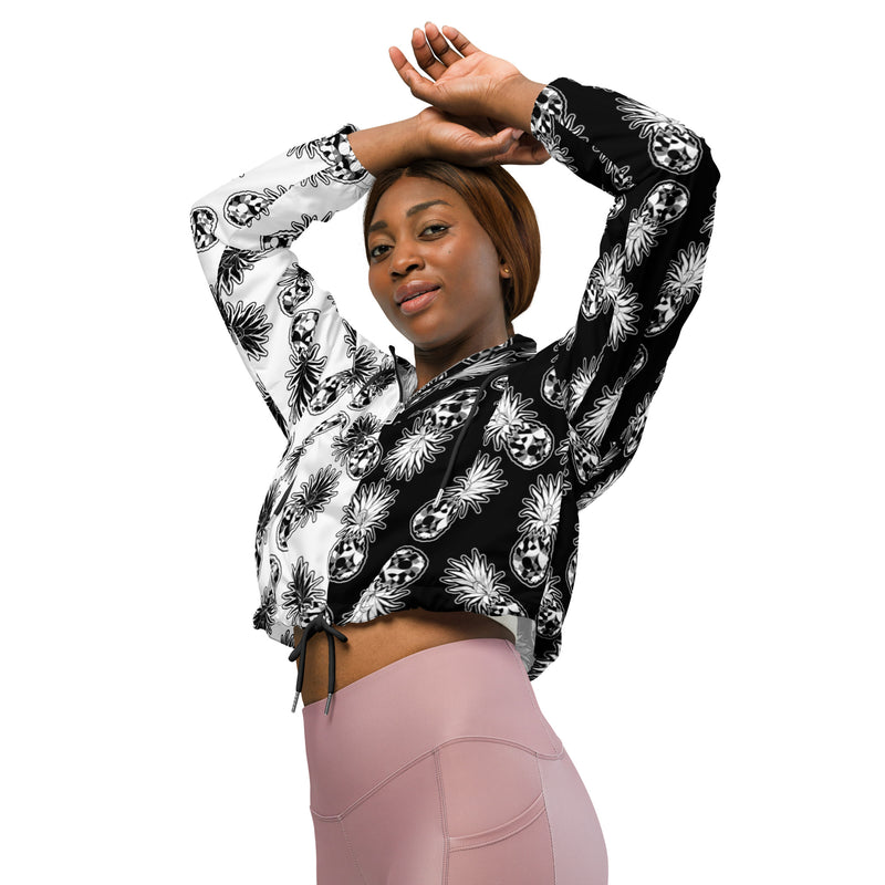 Bauhaus Pineapples Women’s cropped windbreaker - Objet D'Art
