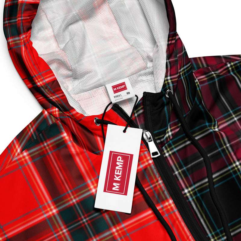 World Joy Plaid Women’s cropped windbreaker - Objet D'Art