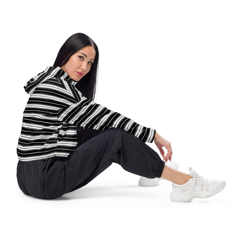 Striped Women’s cropped windbreaker - Objet D'Art