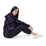 Hibiscus Print Women’s cropped windbreaker - Objet D'Art