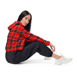 World Joy Plaid Women’s cropped windbreaker - Objet D'Art