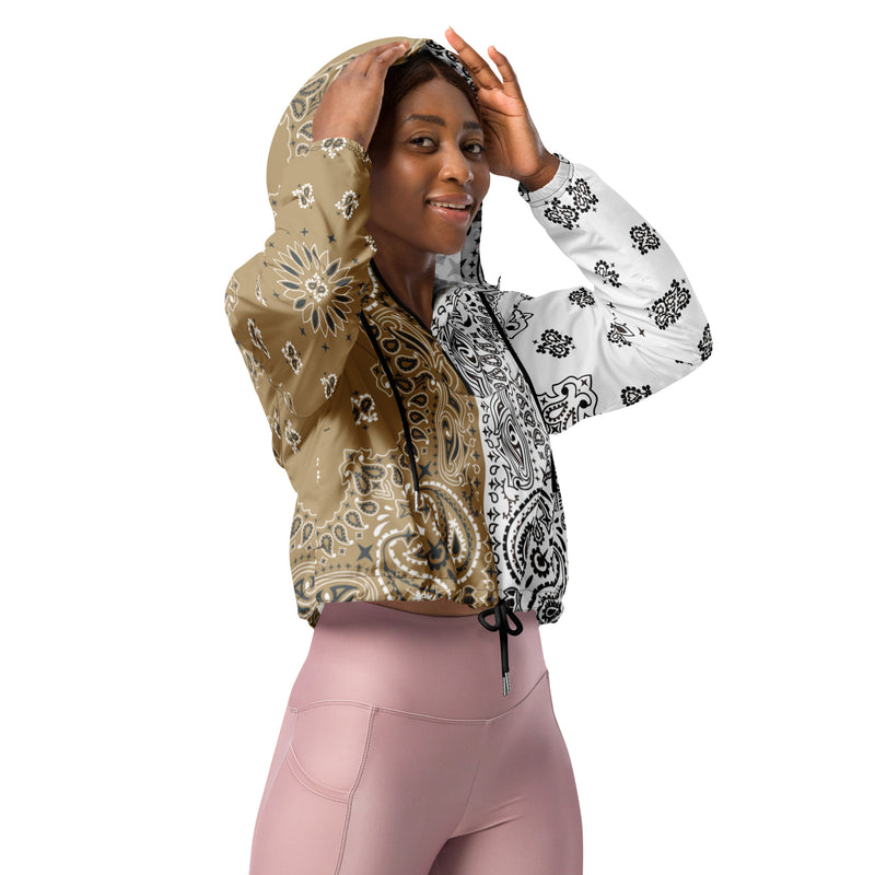 Bandana Print Women’s cropped windbreaker - Objet D'Art
