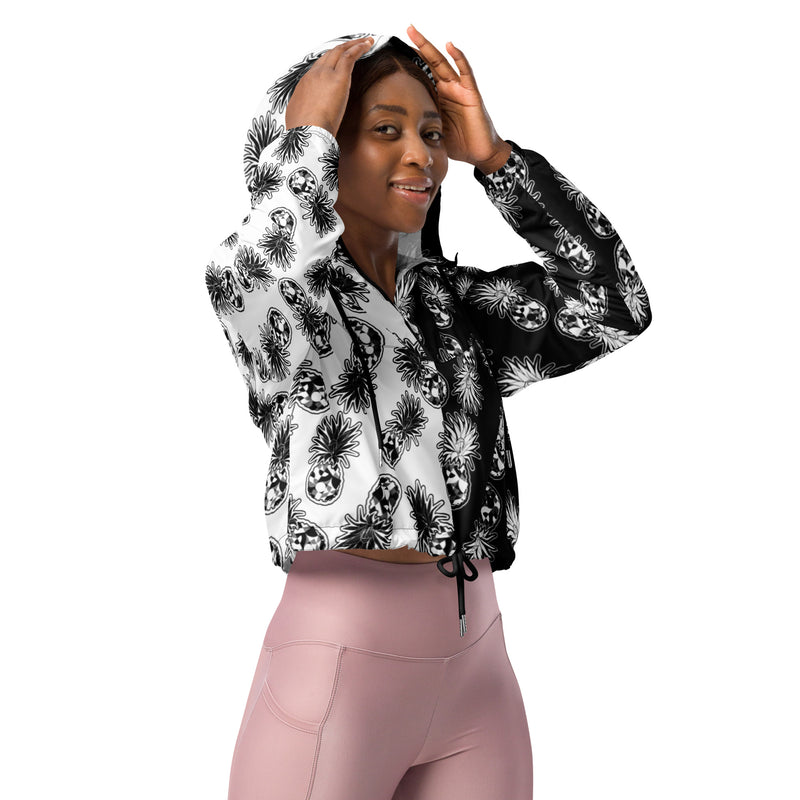 Bauhaus Pineapples Women’s cropped windbreaker - Objet D'Art