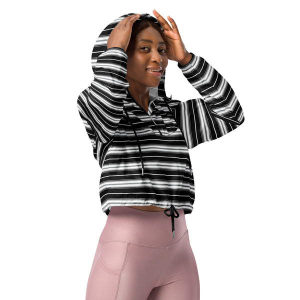 Striped Women’s cropped windbreaker - Objet D'Art