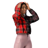 World Joy Plaid Women’s cropped windbreaker - Objet D'Art