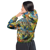 Van Gogh Collage Women’s cropped windbreaker - Objet D'Art