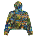 Van Gogh Collage Women’s cropped windbreaker - Objet D'Art