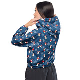 Happy Holidays Women’s cropped windbreaker - Objet D'Art