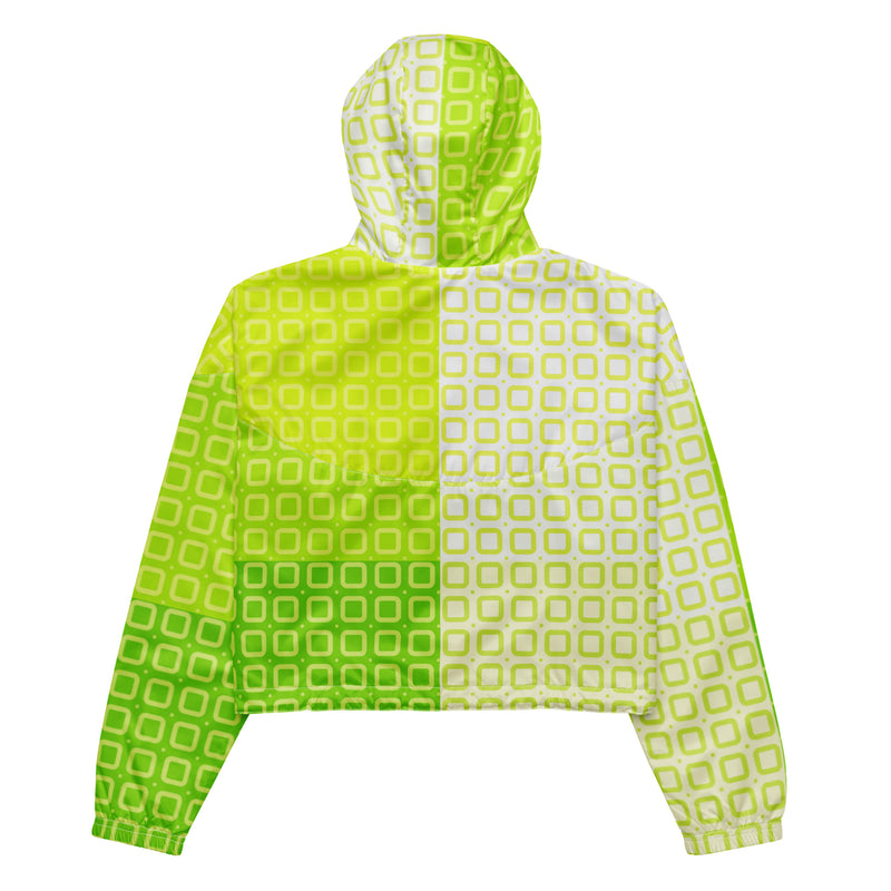 Two-Tone Lime Green Women’s cropped windbreaker - Objet D'Art