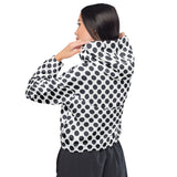 Polka Dot Paynes Gray Women’s cropped windbreaker - Objet D'Art