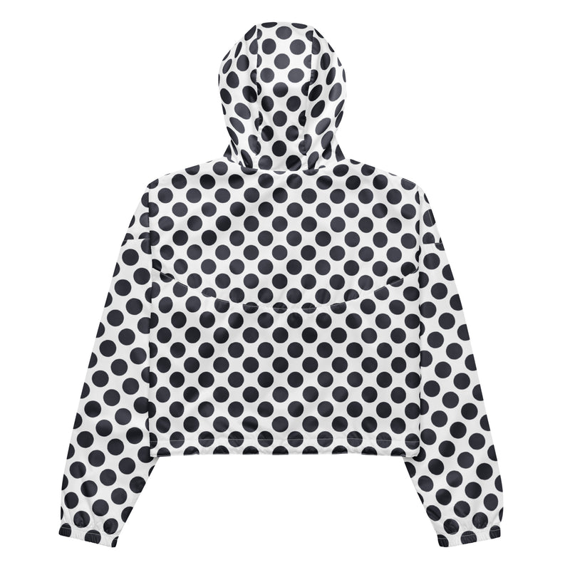 Polka Dot Paynes Gray Women’s cropped windbreaker - Objet D'Art