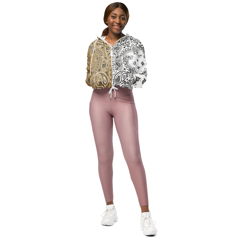 Bandana Print Women’s cropped windbreaker - Objet D'Art